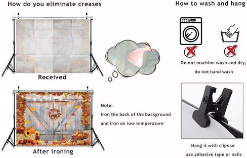 Dudaacvt 8x6FT Fall Thanksgiving Backdrop Autumn Pumpkin Harvest Barn Door Photography Backdrop Maple Leaves Haystack Thanksgiving Party Decorations in Kuwait