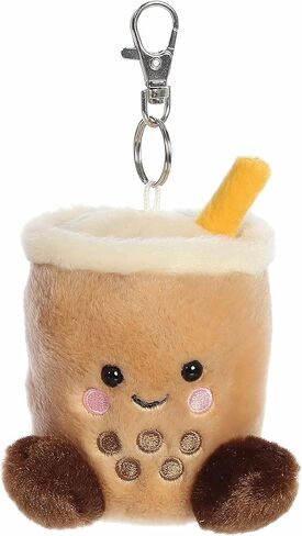 Aurora® Adorable Palm Pals™ Milky Tea Boba™ Clip-On - Fun Collectible Plush for Kids and Adult Collectors - Perfect for Decorating Rooms and Birthday Gifts - Brown 4 Inches in Kuwait