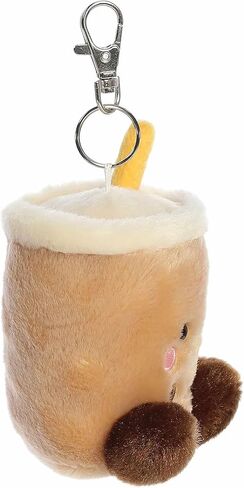 Aurora® Adorable Palm Pals™ Milky Tea Boba™ Clip-On - Fun Collectible Plush for Kids and Adult Collectors - Perfect for Decorating Rooms and Birthday Gifts - Brown 4 Inches in Kuwait