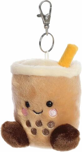 Aurora® Adorable Palm Pals™ Milky Tea Boba™ Clip-On - Fun Collectible Plush for Kids and Adult Collectors - Perfect for Decorating Rooms and Birthday Gifts - Brown 4 Inches in Kuwait