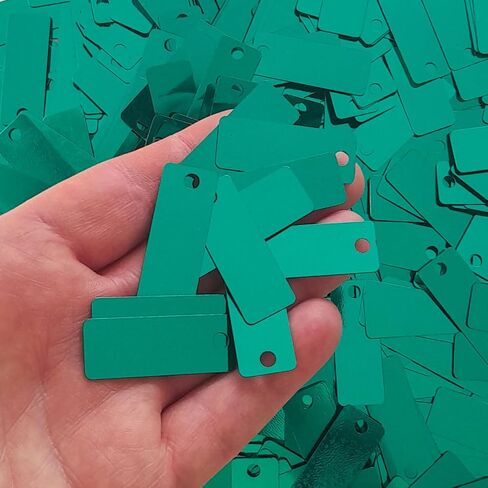 38mmx15mm (1.50''x0.59 '') السائبة الفضفاضة القزحية الفقرة العلوية العليا متكررة مستطيلة ، ترتر قرص repriodery لزخارف الخياطة Craft DIY 150 قطعة (Green108) in Saudi Arabia