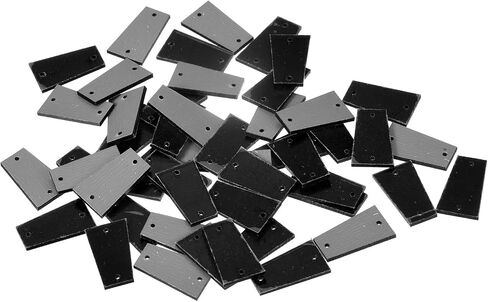MECCANIXITY 50pcs Sew on Acrylic Irregular Mirror Piece Flat Back DIY Mirrored Rhinestones Mirror Beads for Evening Dresses Cloth Garment Black 22x13mm in Saudi Arabia