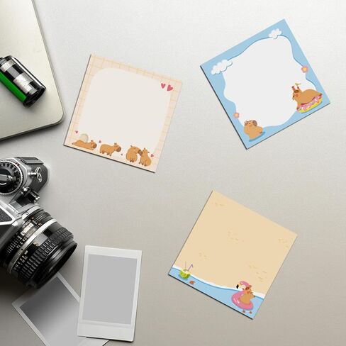 Capybara Gifts Sticky Notes - 9 PCS Cute Animal Self Stick Note for Capybara Lovers Adhesive Notepad to Do List Memo Pads School Stationery Supplies Funny Gift for Students Teacher 3x3 Inches in Kuwait
