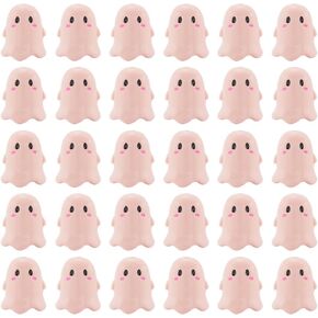 Sunnyclue 1 Box 30PCS Halloween Craft Beads Ghost Bead Acrylic Small Epaque Cartoon White Ghost Crrafting Jewelry Fleads Lose Foreds for Halloween Jewelry Make Bracelets Beaded Diy Craft in Kuwait