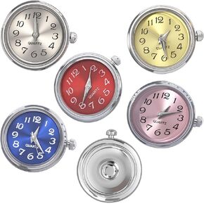 5 Pieces Interchangeable Charm Clasp Set,18mm Colorful Watch Shaped Jewelry Charms for DIY Bracelet, Ring, Earrings, Necklace & Amulet Accessories in Saudi Arabia