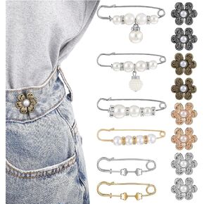 14 مجموعة ضيقة ضيقة بانت ، دبابيس أزرار اللؤلؤ ، دبابيس أزرار الزهور للجينز الفضفاض in Kuwait