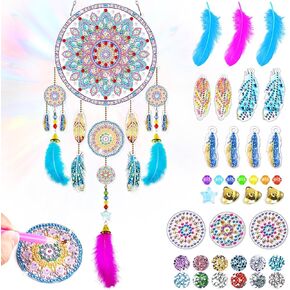 Gifts for 5 6 8 10 Year Old Girls: Craft Kits for Kids Ages 8-12 - Diamond Painting Art Kits for Kid Crafts Wind Chime - Birthday Gift Toys for 6 7 9 11 Year Old Girl Gem Art Supplies Dreamcatcher in Saudi Arabia