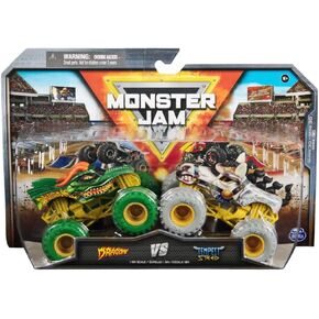 Monster Jam 2024 Series 30 1:64 Diecast Monster Truck 2-Pack ، Dragon vs Tempest Steed in Kuwait