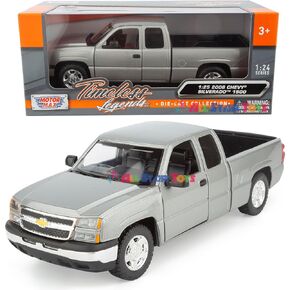 2006 Silverado 1500 Extended Cab Pickup Truck 1/25 Diecast Model Car Motor Max 79393 Grey in Kuwait