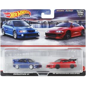 Hot Wheels Premium Car Culture 2 Pack, 2023, Mitsubishi Lancer Evolution VI & '95 Mitsubishi Eclipse in Kuwait
