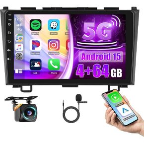 8 Core Android 13 ستيريو سيارة لهوندا CRV 2007-2011 لاسلكي Apple CarPlay Android Auto، 9 بوصة تعمل باللمس راديو السيارة 2G+32G مع نظام ملاحة GPS بلوتوث 5.0 DSP 4G WiFi HD كاميرا احتياطية in Kuwait