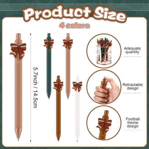 20 Pcs Football Team Gifts Pens Sports Party Favors Funny Football Girls Accessories Exercise Themed Ballpoint Pens Bulk Homecoming Gifts for Team Teen Adults Birthday Goodie Bags Stuffers in Kuwait