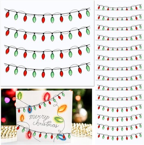 Marspark 48 PCS عيد الميلاد ملصقات زخرفة ضوء الزخرفة الأحجار الكريمة ملصقات الأبعاد الأبعاد الأضواء اللمعان اللامس in Saudi Arabia