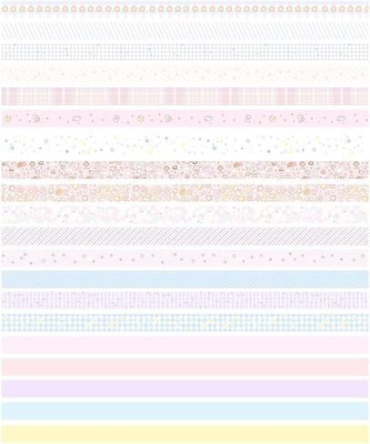 ZDOLAKIDS 20 Rolls Kawaii Washi Tape for Scrapbook - Cute Cartoon Rabbit Cat Bear Moon Stars Solid Color Plaid Scrapooking Supplies for DIY Arts Craft Project Party Album Collage Scrapbooking Journal in Saudi Arabia