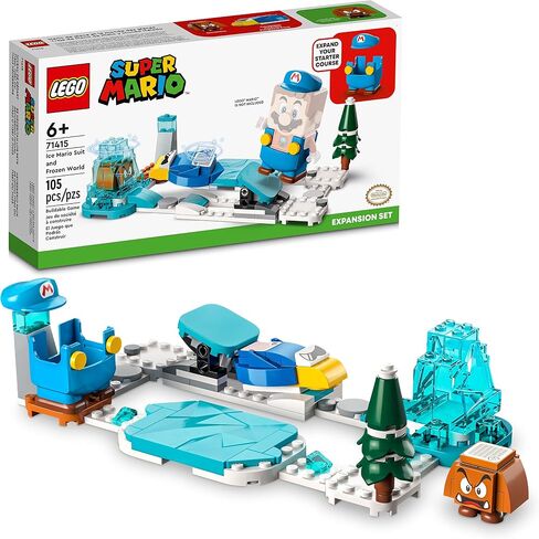 LEGO Super Mario Ice Mario Suit and Frozen World Set 71415 ، لعبة قابلة للبناء قابلة للتحصيل مع أزياء الشكل بالإضافة إلى شخصيات Cooligan و Goomba Enemy in Saudi Arabia