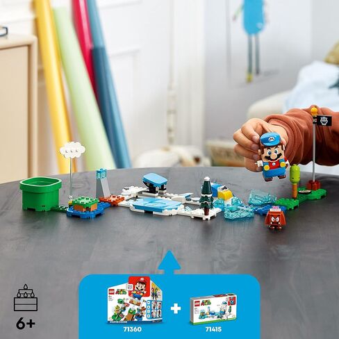 LEGO Super Mario Ice Mario Suit and Frozen World Set 71415 ، لعبة قابلة للبناء قابلة للتحصيل مع أزياء الشكل بالإضافة إلى شخصيات Cooligan و Goomba Enemy in Saudi Arabia