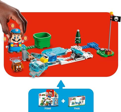 LEGO Super Mario Ice Mario Suit and Frozen World Set 71415 ، لعبة قابلة للبناء قابلة للتحصيل مع أزياء الشكل بالإضافة إلى شخصيات Cooligan و Goomba Enemy in Saudi Arabia