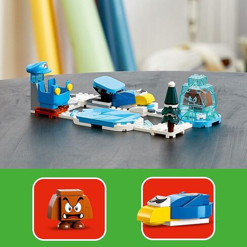 LEGO Super Mario Ice Mario Suit and Frozen World Set 71415 ، لعبة قابلة للبناء قابلة للتحصيل مع أزياء الشكل بالإضافة إلى شخصيات Cooligan و Goomba Enemy in Saudi Arabia