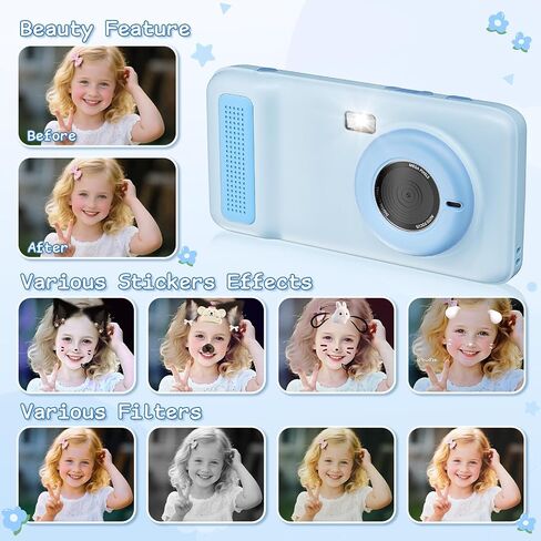 AI Digital Camera ، AI Kids Camera كل شيء معرف للفتيان من 4 إلى 12 عامًا ، عدسة مزدوجة ، واي فاي 2.4 جيجا هرتز ، شاشة LCD التي تعمل باللمس ، وأفكار هدايا لمهرجان عيد الميلاد عيد الميلاد in Kuwait