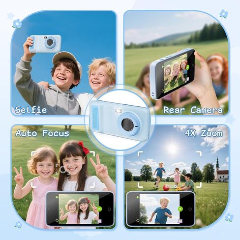 AI Digital Camera ، AI Kids Camera كل شيء معرف للفتيان من 4 إلى 12 عامًا ، عدسة مزدوجة ، واي فاي 2.4 جيجا هرتز ، شاشة LCD التي تعمل باللمس ، وأفكار هدايا لمهرجان عيد الميلاد عيد الميلاد in Kuwait