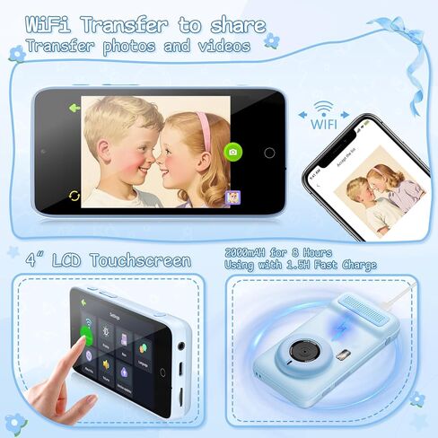AI Digital Camera ، AI Kids Camera كل شيء معرف للفتيان من 4 إلى 12 عامًا ، عدسة مزدوجة ، واي فاي 2.4 جيجا هرتز ، شاشة LCD التي تعمل باللمس ، وأفكار هدايا لمهرجان عيد الميلاد عيد الميلاد in Kuwait