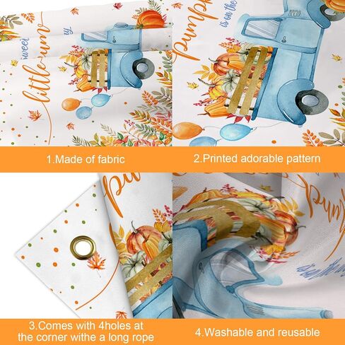 Mehofond Little Pumpkin Baby Shower Party Decorations Backdrop Autumn Fall Baby Banner A Sweet Little Pumpkin على الطريق ، وهي عبارة in Saudi Arabia