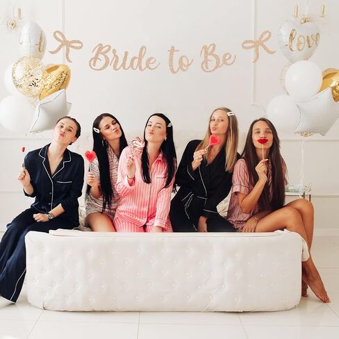 Bride to Be Banner, White Bride to Be with Bow Glitter Bachelorette Bridal Party Banner BRIDE TO BE Sign for White Bachelorette Bridal Shower Wedding Engagement Hen Party Decorations in Kuwait
