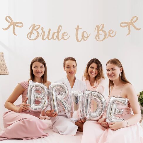 Bride to Be Banner, White Bride to Be with Bow Glitter Bachelorette Bridal Party Banner BRIDE TO BE Sign for White Bachelorette Bridal Shower Wedding Engagement Hen Party Decorations in Kuwait