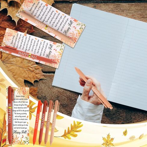 48 Set Thank You Gifts Set Happy Fall Ballpoint Pens Bulk Fall Party Favors Gifts Pens with Autumn Thanksgiving Greeting Cards for Employee Coworker Teacher Student Office School Supplies in Saudi Arabia