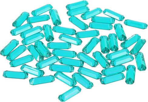 uxcell 50Pcs 19x7mm Crystal Clear Flat Back Sew on Rectangle Plastic Rhinestones Beads Sewing Acrylic Gems with Holes for DIY Crafts Clothes Jewelry Decoration, Black in Saudi Arabia