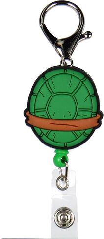 TMNT Rubber Shell Badge Beners in a Half Shell Id Badge حامل حبل قابل للسحب مع قفل مخلب جراد البحر in Saudi Arabia