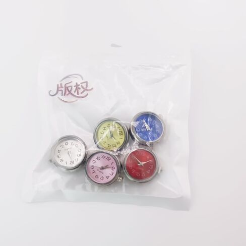 5 Pieces Interchangeable Charm Clasp Set,18mm Colorful Watch Shaped Jewelry Charms for DIY Bracelet, Ring, Earrings, Necklace & Amulet Accessories in Saudi Arabia