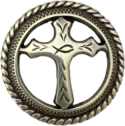 Christian Cross Screw Back Conchos with Roped Edge - 3/4"- 4 Pack in Saudi Arabia