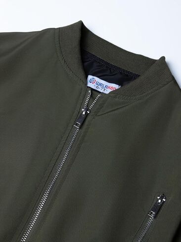 WELAKEN Lightweight Multiple Pockets Zip Up Bomber Jacket for Girls Toddler & Kids II Little Girl's Casual Flight Crop Jacket in Kuwait