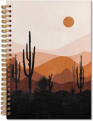 FITIE Boho Spiral Notebook 5.5x8.3, Sun Sunshine Mountain Desert Aesthetic Journal Notebooks for Note Taking, Boho Office Supplies in Kuwait