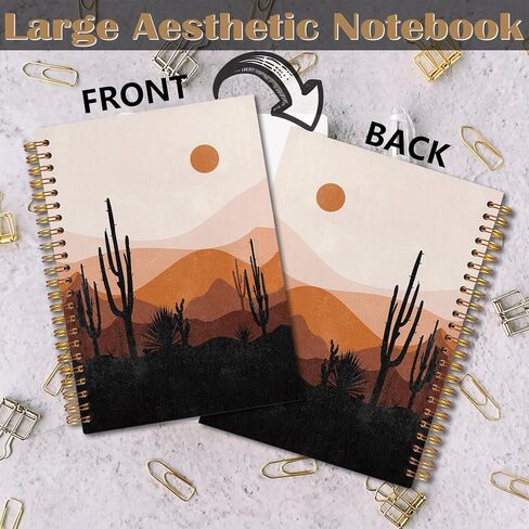 FITIE Boho Spiral Notebook 5.5x8.3, Sun Sunshine Mountain Desert Aesthetic Journal Notebooks for Note Taking, Boho Office Supplies in Kuwait