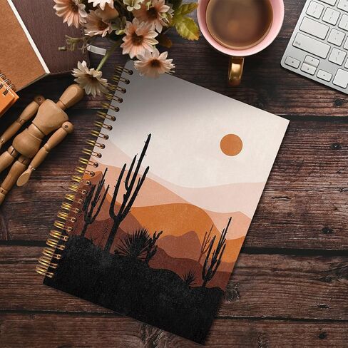 FITIE Boho Spiral Notebook 5.5x8.3, Sun Sunshine Mountain Desert Aesthetic Journal Notebooks for Note Taking, Boho Office Supplies in Kuwait