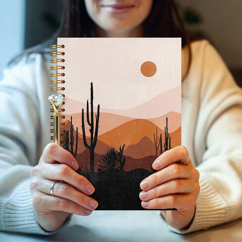 FITIE Boho Spiral Notebook 5.5x8.3, Sun Sunshine Mountain Desert Aesthetic Journal Notebooks for Note Taking, Boho Office Supplies in Kuwait