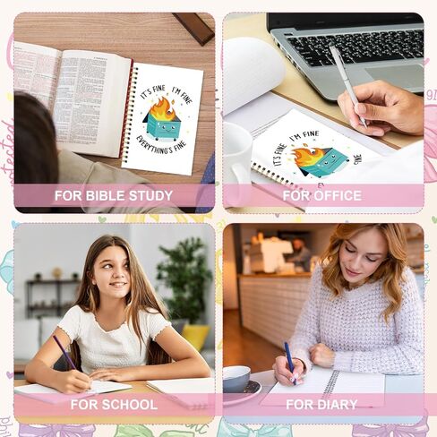 Pink Bow Spiral Notebook Journal Coquete Noteboor for Girls Women Gllly Flower Journal Notebook Gourgleing Gift Christian Gift for the take the the school school steld study supplies 5.5 × 8.3inch in Saudi Arabia