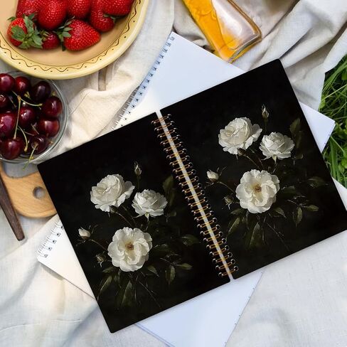 DVHDAJED VINTAGE Moody Floral Spiral Notes ، Dark Cottagecore Flower Journal Notebooks ، مجلة حلزونية نباتية زهرية للنساء ، ومكتب الأزهار الساحرة. in Saudi Arabia