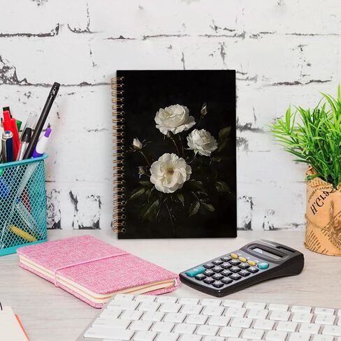 DVHDAJED VINTAGE Moody Floral Spiral Notes ، Dark Cottagecore Flower Journal Notebooks ، مجلة حلزونية نباتية زهرية للنساء ، ومكتب الأزهار الساحرة. in Saudi Arabia