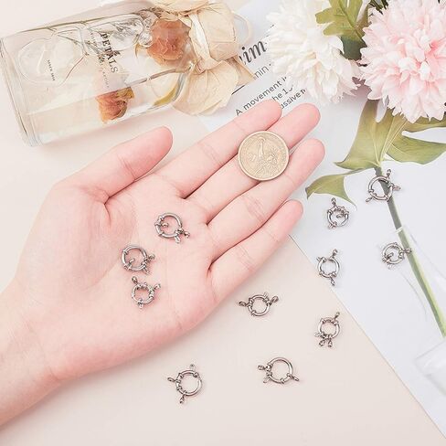 UNICRAFTALE Golden Spring Ring Clasps 8PCS Stainless Steel Closed Ring Smooth Surface Connector Findings for DIY Jewelry Making 12.5x4mm, Hole 2.5mm in Saudi Arabia