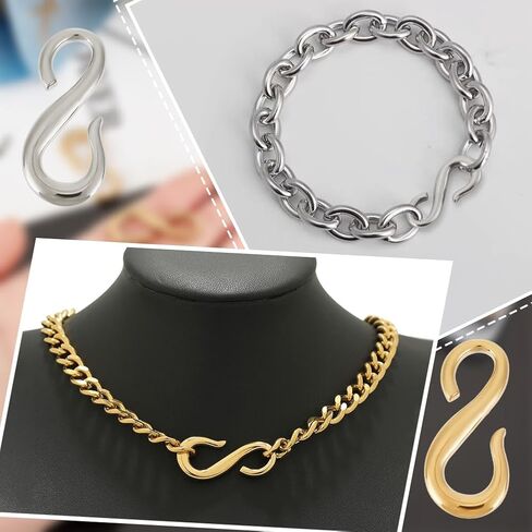 UniCraftale 12pcs 2 ألوان 304 من الفولاذ المقاوم للصدأ s-hook clasps موصلات المشبك موصلات خطاف على شكل s صغير على شكل s ملحقات الخطاف لأساور DIY مجوهرات المجوهرات in Saudi Arabia