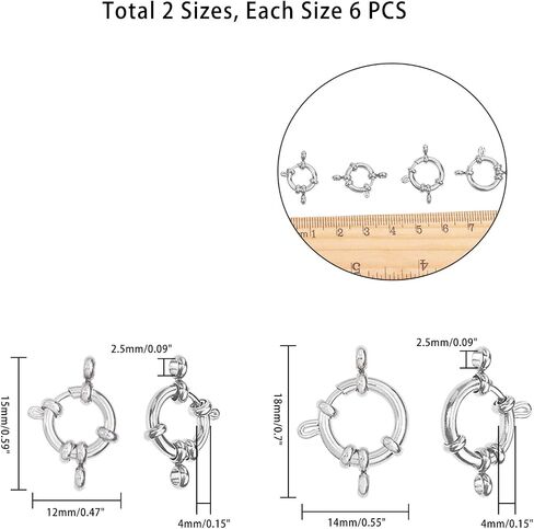 UNICRAFTALE Golden Spring Ring Clasps 8PCS Stainless Steel Closed Ring Smooth Surface Connector Findings for DIY Jewelry Making 12.5x4mm, Hole 2.5mm in Saudi Arabia