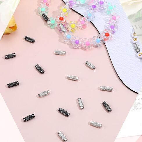 50 PCS سوار المشابك وإغلاق السوار الفضي والأسود DIY نهايات مع المشابك المسمار نحاس لصنع المجوهرات ، حبات الخصر والمزيد in Kuwait