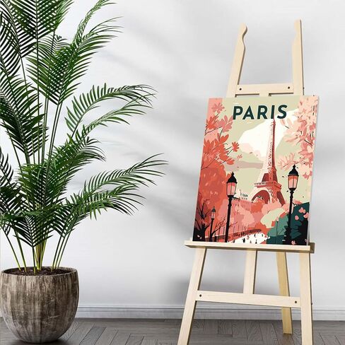 Auremi Paris Paint بواسطة مجموعات الأرقام مع طلاء برج DIY مؤطرة حسب عدد القماش للبالغين ، وسهلة الأكريليك في قماش مع فرش للديكور 20x30cm in Saudi Arabia
