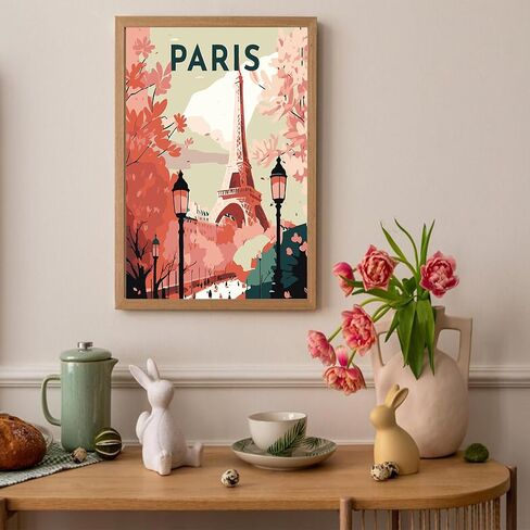 Auremi Paris Paint بواسطة مجموعات الأرقام مع طلاء برج DIY مؤطرة حسب عدد القماش للبالغين ، وسهلة الأكريليك في قماش مع فرش للديكور 20x30cm in Saudi Arabia