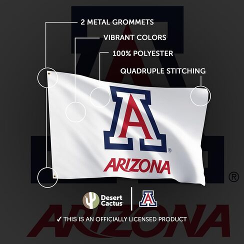 Desert Cactus University of Arizona Flag Wildcats UA Flags Banners 100% Polyester Indoor Outdoor 3x5 (Style A) in Saudi Arabia