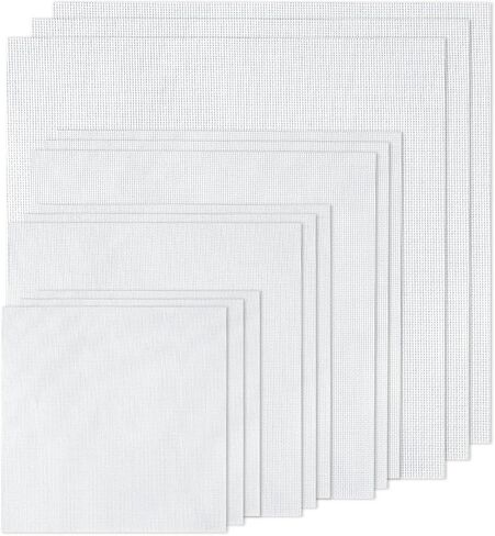12 PCS Aida Cloth 14 Count White Cross Stitch Fabric for DIY Craft Embroidery, Handmade Needlework, Home Decoration (7.8 x 7.8 Inch) in Kuwait