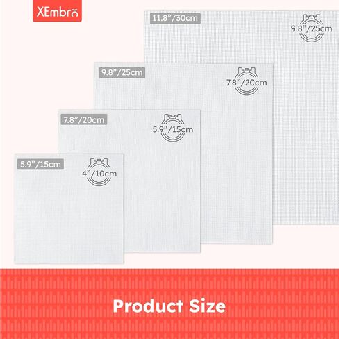 12 PCS Aida Cloth 14 Count White Cross Stitch Fabric for DIY Craft Embroidery, Handmade Needlework, Home Decoration (7.8 x 7.8 Inch) in Kuwait